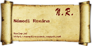 Némedi Roxána névjegykártya